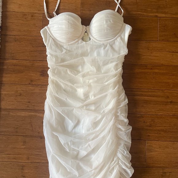 Oh Polly ADMIRED Underbust Cut Out Ruched Mini Dress BRAND NEW - Picture 4 of 4